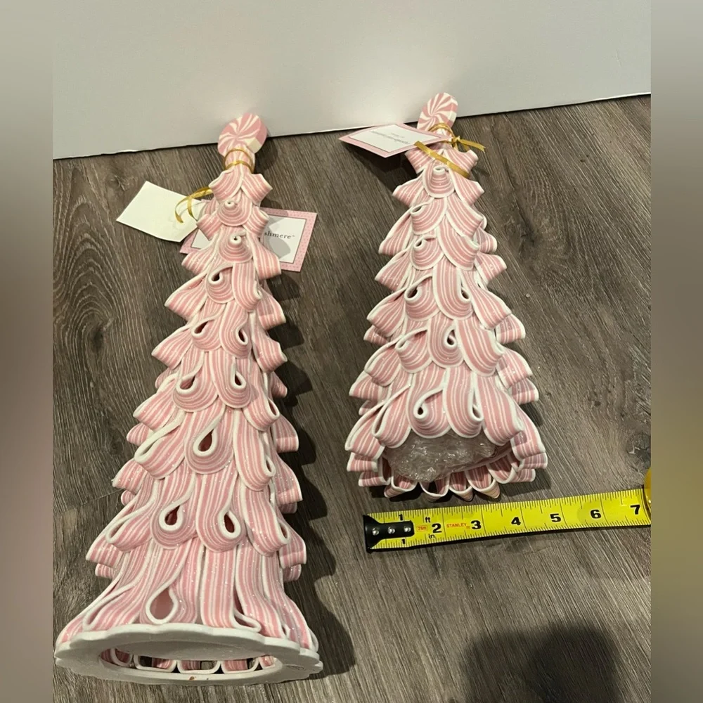 SOLD!!! Pretty Cupcakes and Cashmere Candy Striped Trees- Set of 2- NWT - Picture 5 of 6